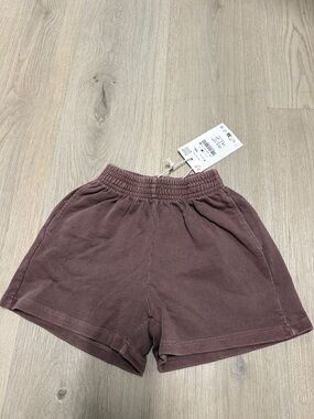 Zara Mauve Brown Kids Cotton Shorts